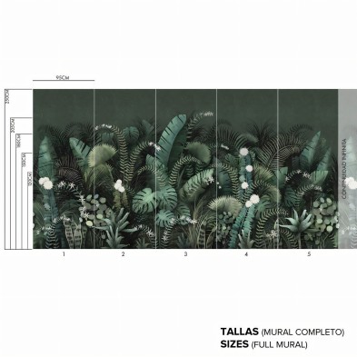 Powerful Tropical - Self-adhesive vinyl wall mural - Sizes - Lokoloko