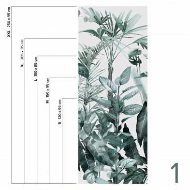 Tropicalia - Pieza 1 - Mural de vinilo autoadhesivo lavable para forrar paredes