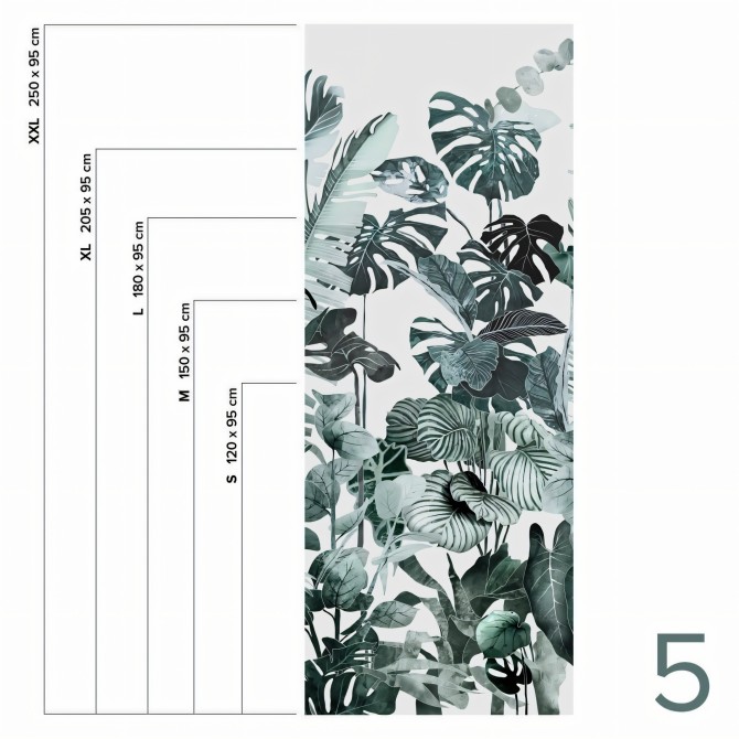 Tropicalia - Pieza 5 - Mural de vinilo autoadhesivo lavable para forrar paredes