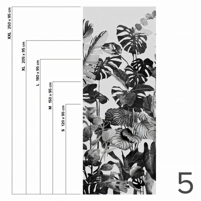 Tropicalia Black & white - piece 5 - Vinyl Wall Mural