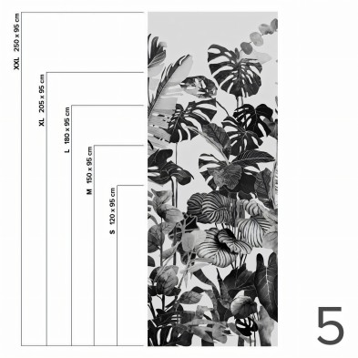 Tropicalia Black & white - piece 5 - Vinyl Wall Mural