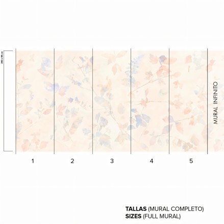 Aomori - Papel pintado pared ecologico autoadhesivo para superficies lisas dormitorios infantiles floral rosa azul - Lokoloko