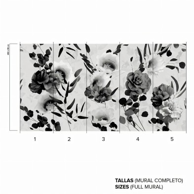 Daila Black and White - Eco-friendly self-adhesive wallpaper mural - Sizes - Infinite wall mural - Lokoloko