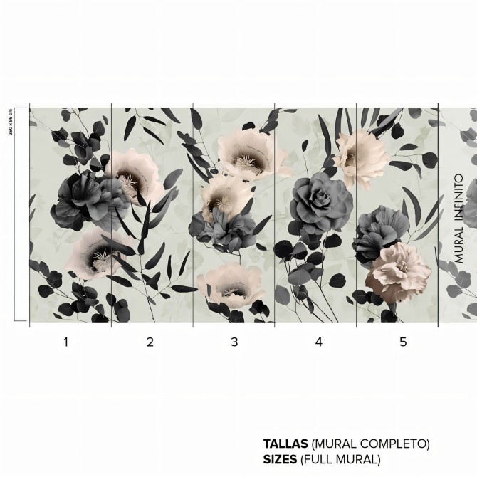 Daila - Papel pintado pared ecológico autoadhesivo para superficies lisas - Mural completo infinito - Lokoloko.