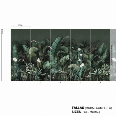 Powerful Tropical - Eco-friendly self-adhesive wallpaper mural for living-room hall - Infinite wall mural - Lokoloko