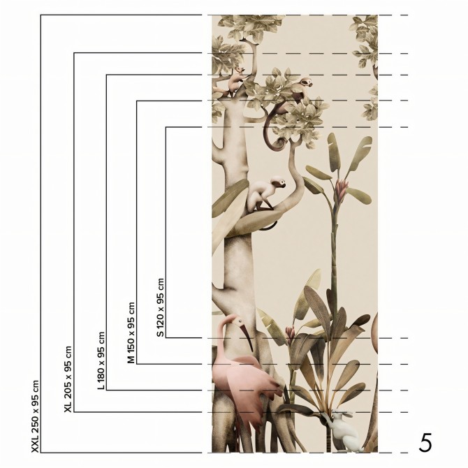 Baume. Washable self-adhesive eco-friendly inks vinyl mural for children school, kids room. Animals forest. Lokoloko