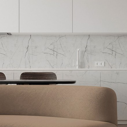 Padua marble, Washable self-adhesive eco inks. Vinyl for walls tiles kitchen backsplash, grey, lokoloko