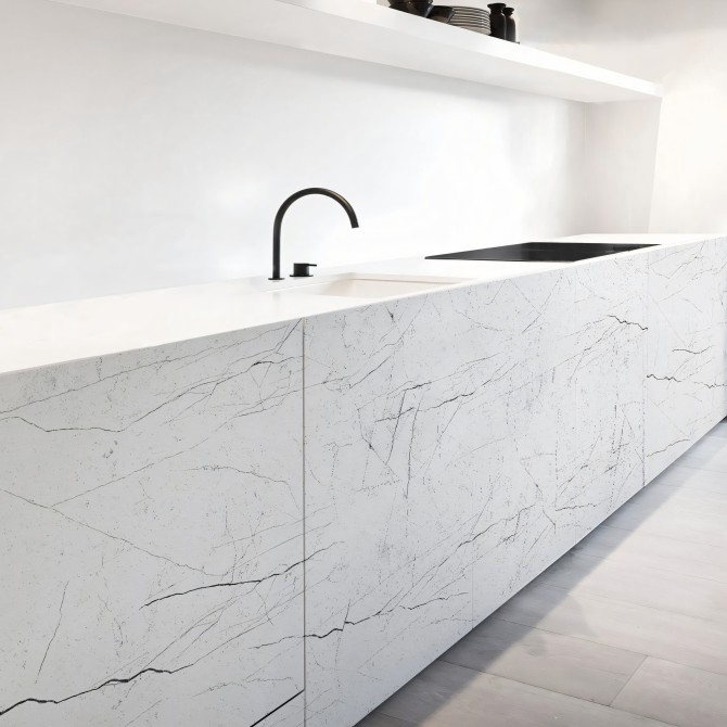 Padua marble, Washable self-adhesive eco inks. Vinyl for walls tiles kitchen backsplash, grey, lokoloko