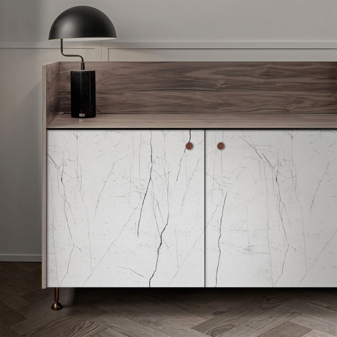 Padua marble. Washable self-adhesive vinyl for furniture living room dining room doors, light gray with veins. Lokoloko