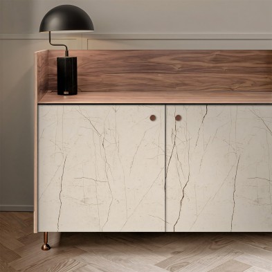 Marmol Toscana. Vinilo lavable autoadhesivo para muebles salon comedor puertas aparador, crema beige con vetas. Lokoloko