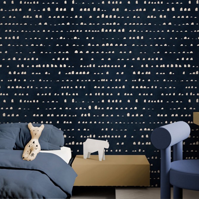 Serene Night. Washable, texture vinyl, eco-friendly inks, opaque, antibacterial for bedroom children walls. Lokoloko