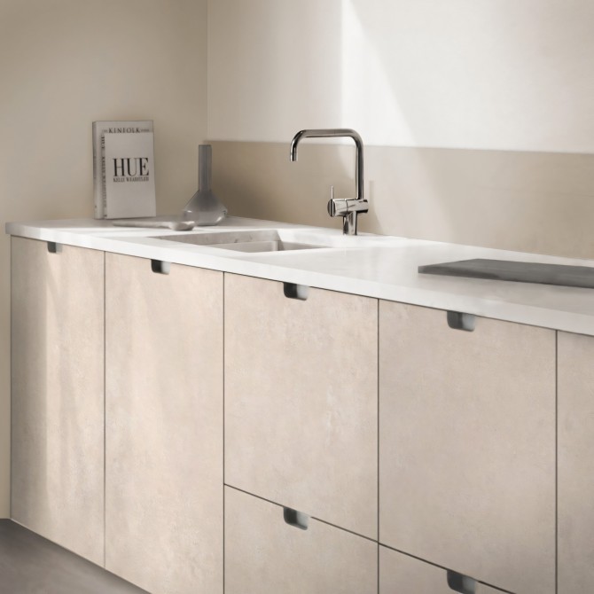 Cream Cement. Washable self-adhesive vinyl for furniture with drawers, upholstery and kitchen countertops. Lokoloko