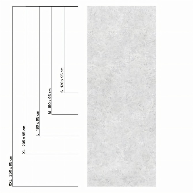 Mies cement. Washable self-adhesive vinyl for furniture and walls, measurements. Lokoloko