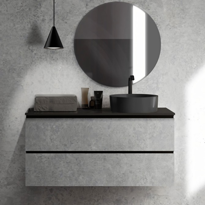 Mies cement. Washable self-adhesive vinyl for tiled walls and furniture in bathrooms, showers and toilets. Lokoloko
