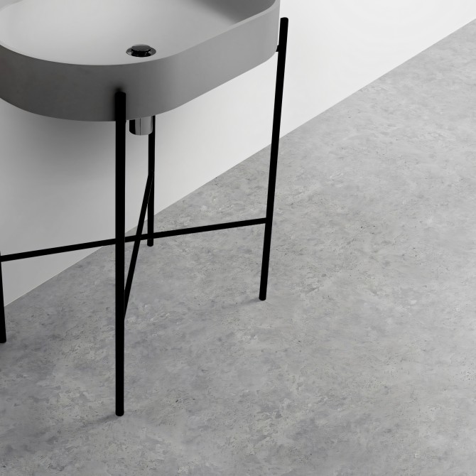 Alvar Cement. Washable self-adhesive vinyl for tiled floors in bathrooms and kitchens. Lokoloko
