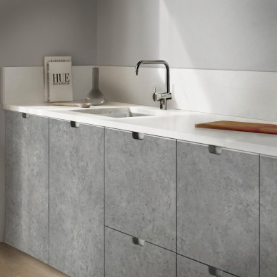 Alvar Cement. Washable self-adhesive vinyl for furniture and drawers in kitchens and bathrooms. Lokoloko