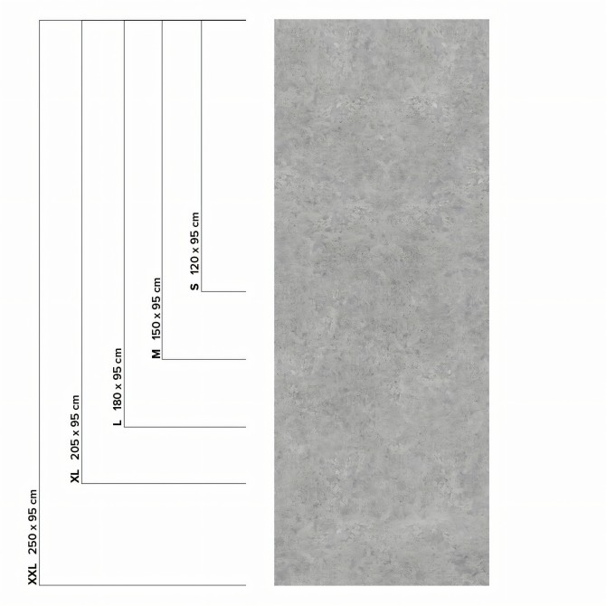 Alvar Cement. Washable self-adhesive vinyl for furniture and walls, measurements. Lokoloko