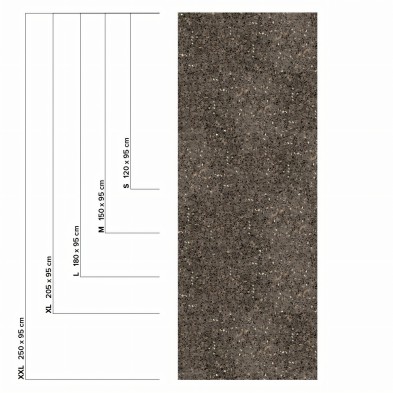 Terrazo Monsul. Vinilo lavable autoadhesivo para paredes, azulejos, suelos y muebles. Color gris oscuro. Medidas. Lokoloko