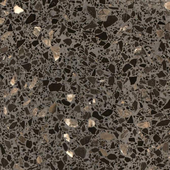 Terrazo Monsul. Vinilo lavable autoadhesivo para paredes, azulejos, suelos y muebles. Color gris oscuro. Detalle. Lokoloko