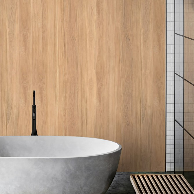 Madera Moss. Vinilo lavable autoadhesivo para paredes de azulejos y lisas en baños. Lokoloko