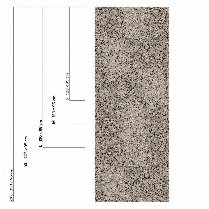 Carboneras Terrazzo. Self-adhesive washable vinyl for walls, tiles, furniture and floors. Gray and orange. Measure. Lokoloko