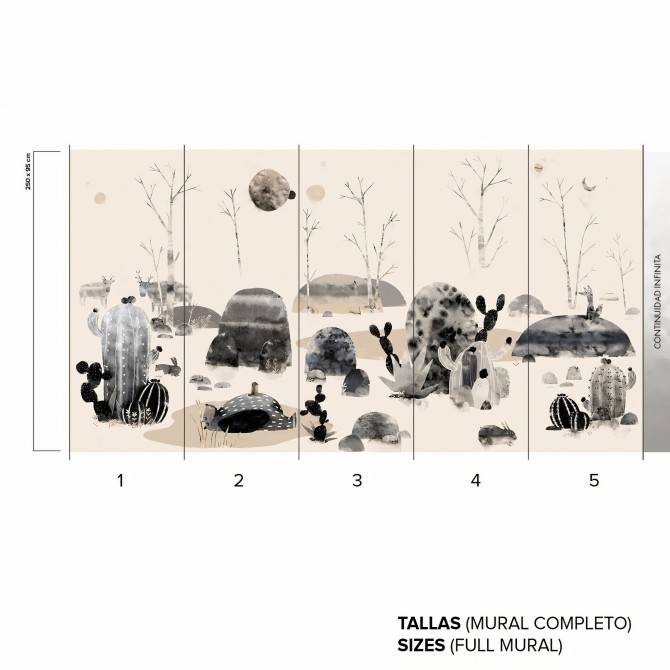 Couvet Kids mural. Self-adhesive eco-friendly PVC-free wallpaper for walls and furniture. Complete. Lokoloko.
