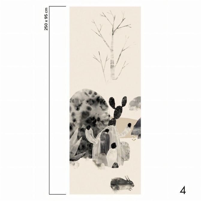 Couvet Kids mural. Self-adhesive eco-friendly PVC-free wallpaper for walls and furniture. Piece 4. Lokoloko.