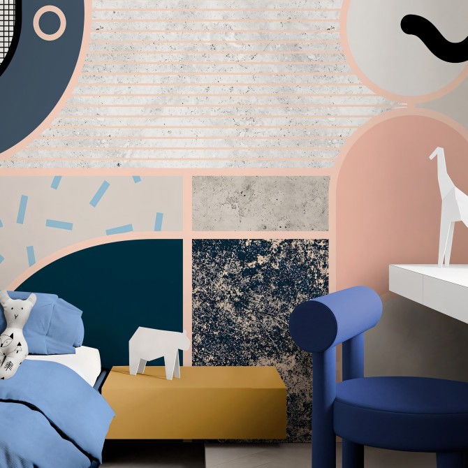 Memphis Boreal - Vinilo autoadhesivo lavable para muebles y paredes. Lokoloko