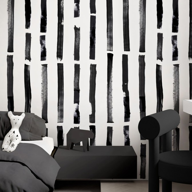 Brush vertical. Washable, texture vinyl, eco-friendly inks, opaque, antibacterial for bedroom walls. Lokoloko