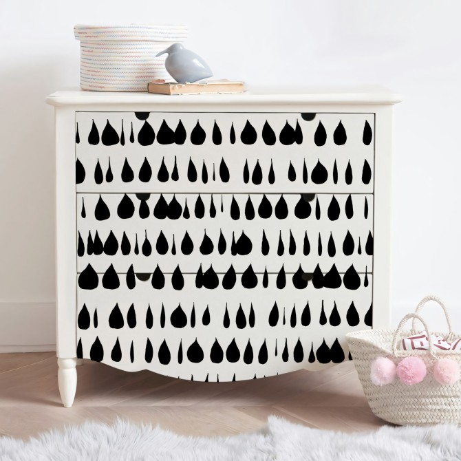 Drops. Papel pintado ecológico autoadhesivo texturizado sin pvc para muebles de dormitorio. Lokoloko