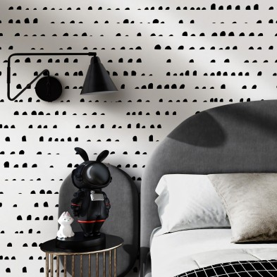 Serena. Papel pintado ecológico autoadhesivo texturizado para paredes de dormitorios. Lokoloko
