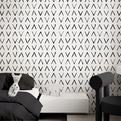 Mudcloth Africano Mini. Papel pintado ecológico autoadhesivo texturizado para paredes de dormitorios. Lokoloko