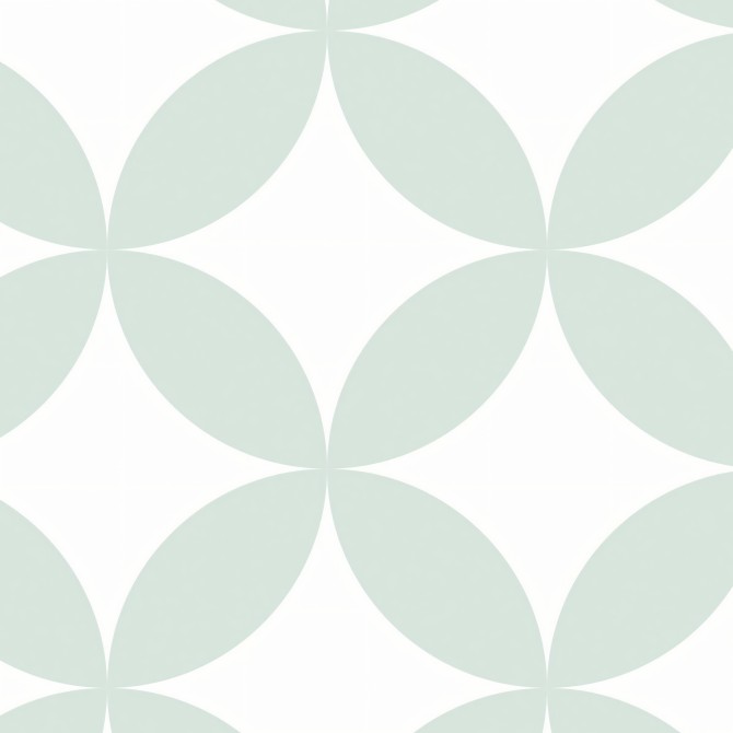 Mosaico circulos menta serena. Vinilo Mate. 95cmx120cm