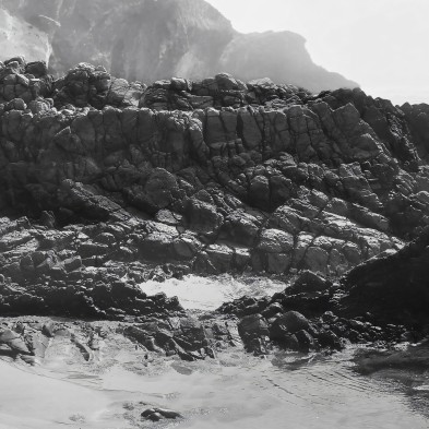 Póster fotográfico en papel ecológico texturizado. Cala del Barranco Parque Natural Cabo de Gata, blanco y negro. Lokoloko