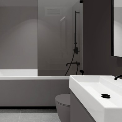 Kobe Brown gradient in washable Clear Glossy Vinyl for bathrooms, decorating and renewing a bathtub screen. Lokoloko