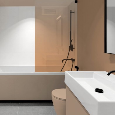 Sand Gradient in washable transparent vinyl for bathrooms, decorating and renewing a bathtub screen. Lokoloko