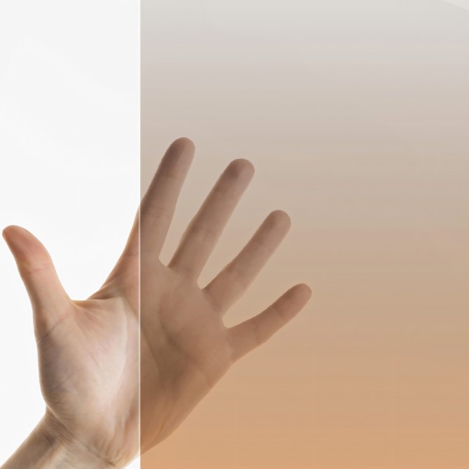 Sand gradient in washable transparent vinyl for glass, windows and screens. Lokoloko.