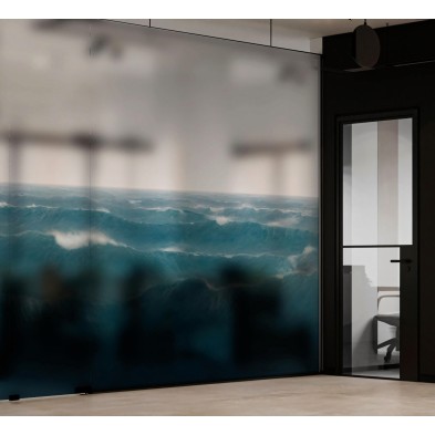 Taifu- Washable self-adhesive translucent vinyl sticker of mural for office panel glass. Lokoloko