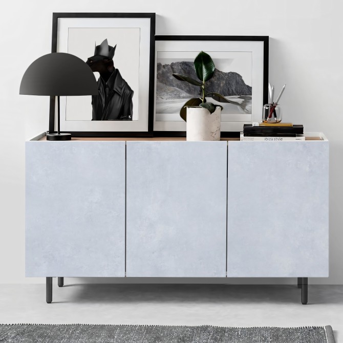Light Blue Cement. Washable self-adhesive eco-friendly. Vinyl for furniture living room or dining room sideboards. lokoloko