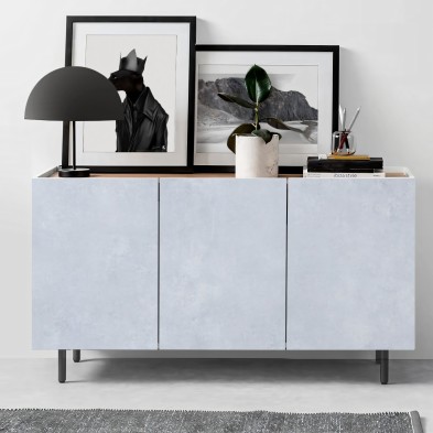 Cemento Azul Claro. Vinilo lavable autoadhesivo para muebles de salon, comedor en puertas de aparador. Lokoloko