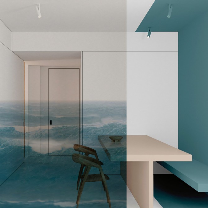 Taifu- Mural de vinilo transparente autoadhesivo lavable para tabiques de cristal separador de salones. Lokoloko