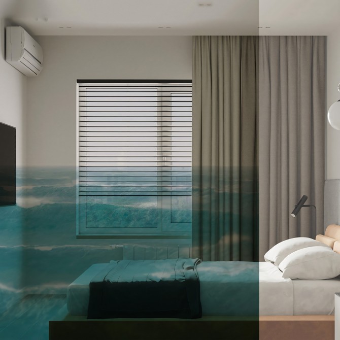 Taifu. Mural de vinilo transparente autoadhesivo lavable para cristaleras, separadores cristal en dormitorios. Lokoloko
