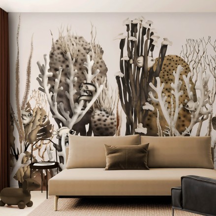 Coral. Self-adhesive Eco-friendly Wallpaper Mural 🌿