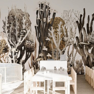 Coral. Self-adhesive Eco-friendly Wallpaper Mural 🌿