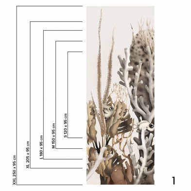Coral mural in washable self-adhesive vinyl for walls It is a tropical coral with ocher colors.Piece 1. lokoloko