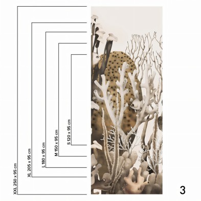 Coral mural in washable self-adhesive vinyl for walls It is a tropical coral with ocher colors.Piece 3. lokoloko