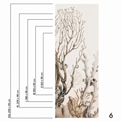 Mural Coral en vinilo lavable autoadhesivo para paredes, es un coral tropical con peces, pieza 6 lokoloko