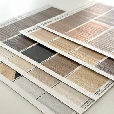 Muestrario en vinilo lavable exteriores textura madera para muebles y paredes. Diseños de maderas. Lokoloko
