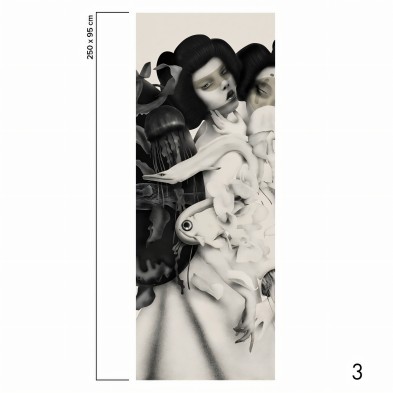 Geiko Self-Adhesive eco-friendly PVC-free wallpaper mural for walls.Piece 3 Lokoloko