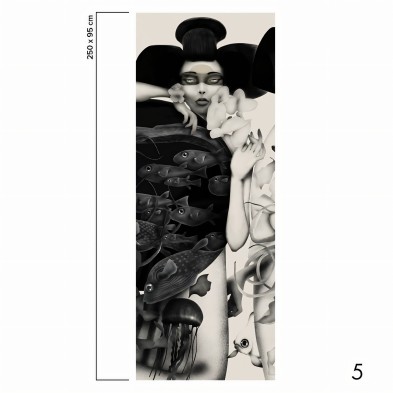 Geiko Self-Adhesive eco-friendly PVC-free wallpaper mural for walls.Piece 5 Lokoloko